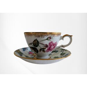 Vintage Old Royal Bone China Teacup & Saucer Mismatch Floral Bird Cottagecore”